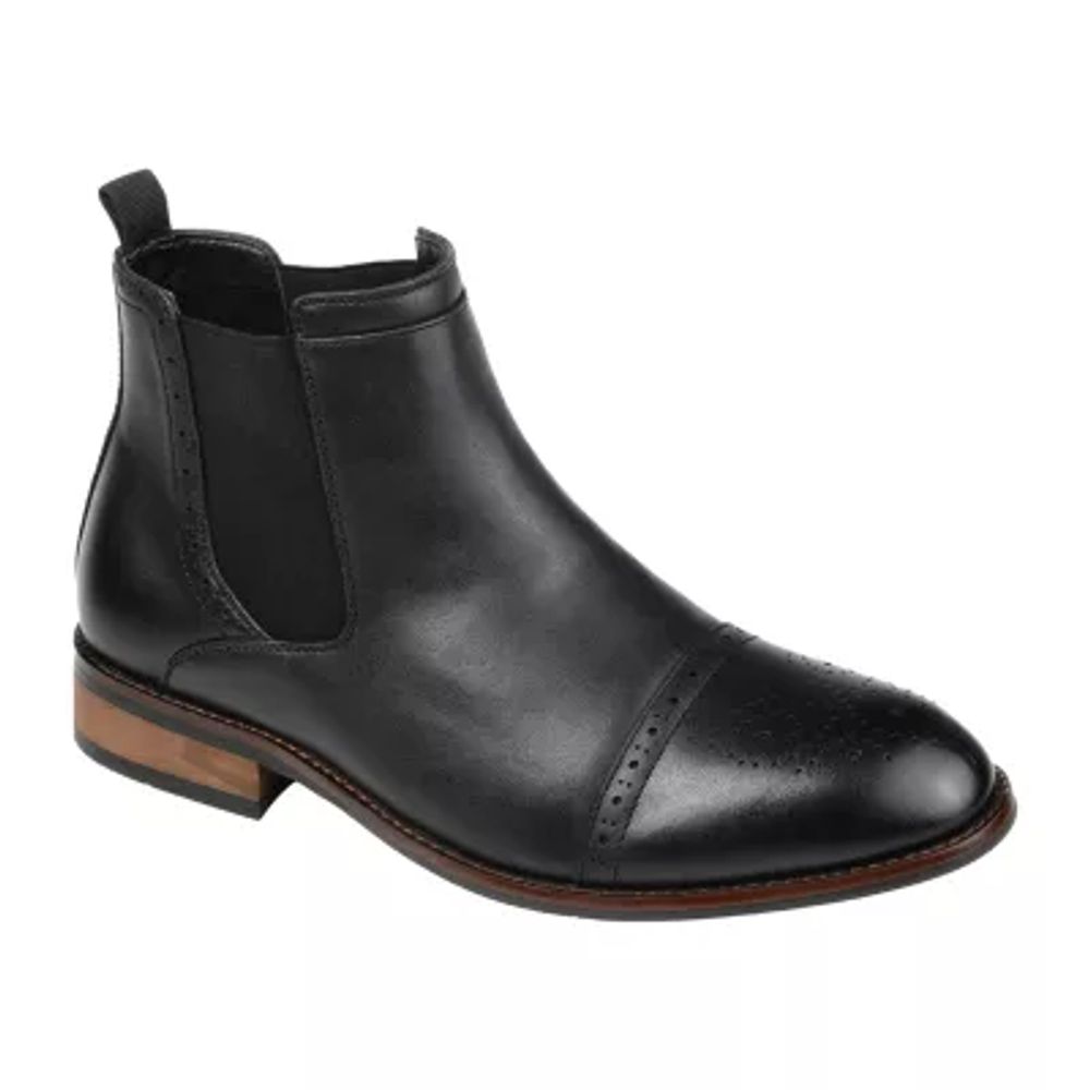 Vance Co Mens Garrett Block Heel Chelsea Boots