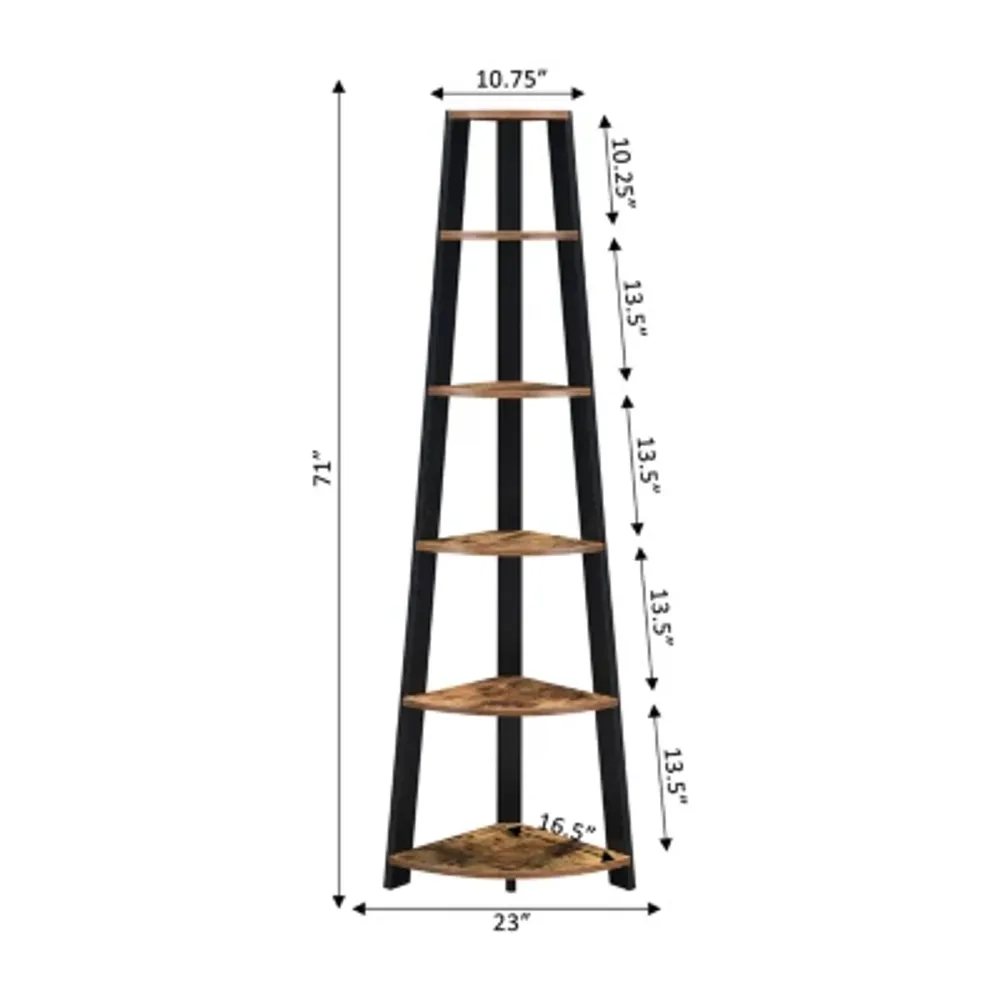 Newport 5 Tier Corner Bookshelf