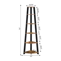 Newport 5 Tier Corner Bookshelf