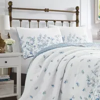 Laura Ashley Flora Reversible Quilt Set