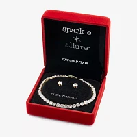 Sparkle Allure Light Up Box 2-pc. Cubic Zirconia 18K Gold Over Brass Jewelry Set