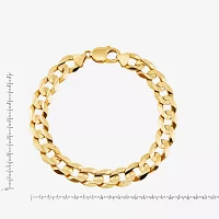 Mens 10K Yellow Gold 9" Curb Bracelet