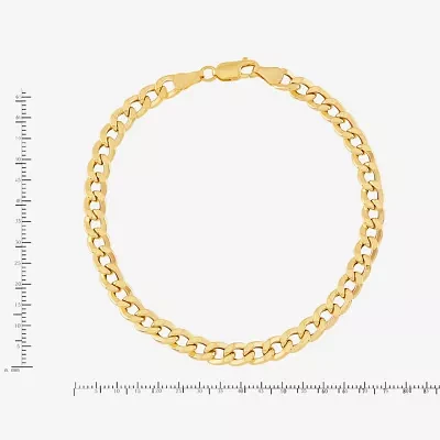 Mens 10K Gold 8.5 - 10 Inch 6mm Semi-Solid Curb Bracelet