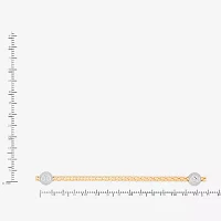 Mia Oro Womens 14K Two Tone Gold 18 Inch Link Necklace