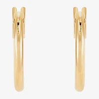 14K Gold 12mm Round Hoop Earrings