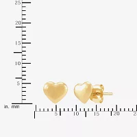 14K Gold 6.2mm Heart Stud Earrings