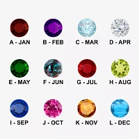 Personalized Girls Round Birthstone Ring