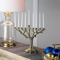 Northlight 11.5" Brass Menorah Candle Holder