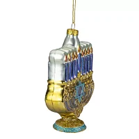 Northlight 5" Menorah Glass Ornament