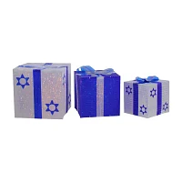 Northlight 12" Prelit Gift Box Hanukkah Yard Art