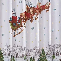 Elrene Home Fashions Santa's Snowy Sleighride Shower Curtain