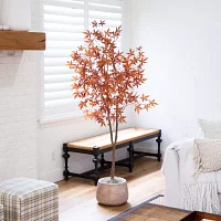 Nearly Natural 6' Orange Japanese Maple Indoor Artificial Tree