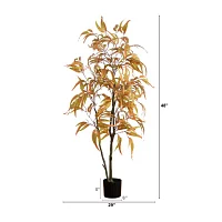 Nearly Natural 5' Orange Eucalyptus Indoor Artificial Tree