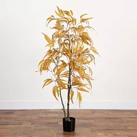 Nearly Natural 5' Orange Eucalyptus Indoor Artificial Tree