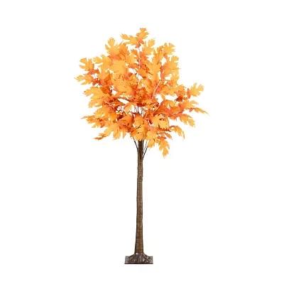 Nearly Natural 6' Orange Prelit Maple Artificial Tree