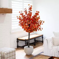 Nearly Natural 6' Orange Maple Indoor Artificial Tree