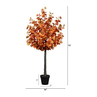 Nearly Natural 6' Orange Maple Indoor Artificial Tree