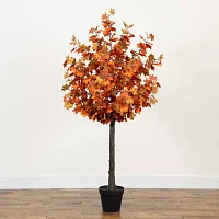 Nearly Natural 6' Orange Maple Indoor Artificial Tree