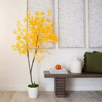 Nearly Natural 5' Yellow Maple Indoor Artificial Tree