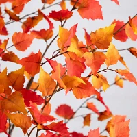 Nearly Natural 7' Orange Autumn Birch Artificial Tree