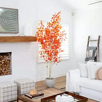 Nearly Natural 9' Orange Autumn Birch Indoor Artificial Tree