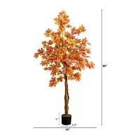 Nearly Natural 5'  Autumn Deluxe Maple Artificial Tree