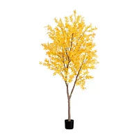 Nearly Natural 8' Yellow Autumn Maple Indoor Artificial Tree