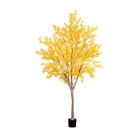 Nearly Natural 9' Yellow Autumn Maple Indoor Artificial Tree