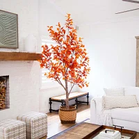 Nearly Natural 9' Orange Autumn Oak Indoor Artificial Tree