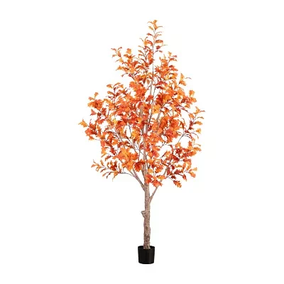 Nearly Natural 9' Orange Autumn Oak Artificial Tree