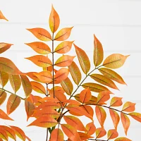 Nearly Natural 4' Orange Minimalist Sumac Indoor Artificial Tree