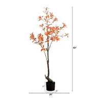 Nearly Natural 4.5' Orange Pieris Indoor Artificial Tree