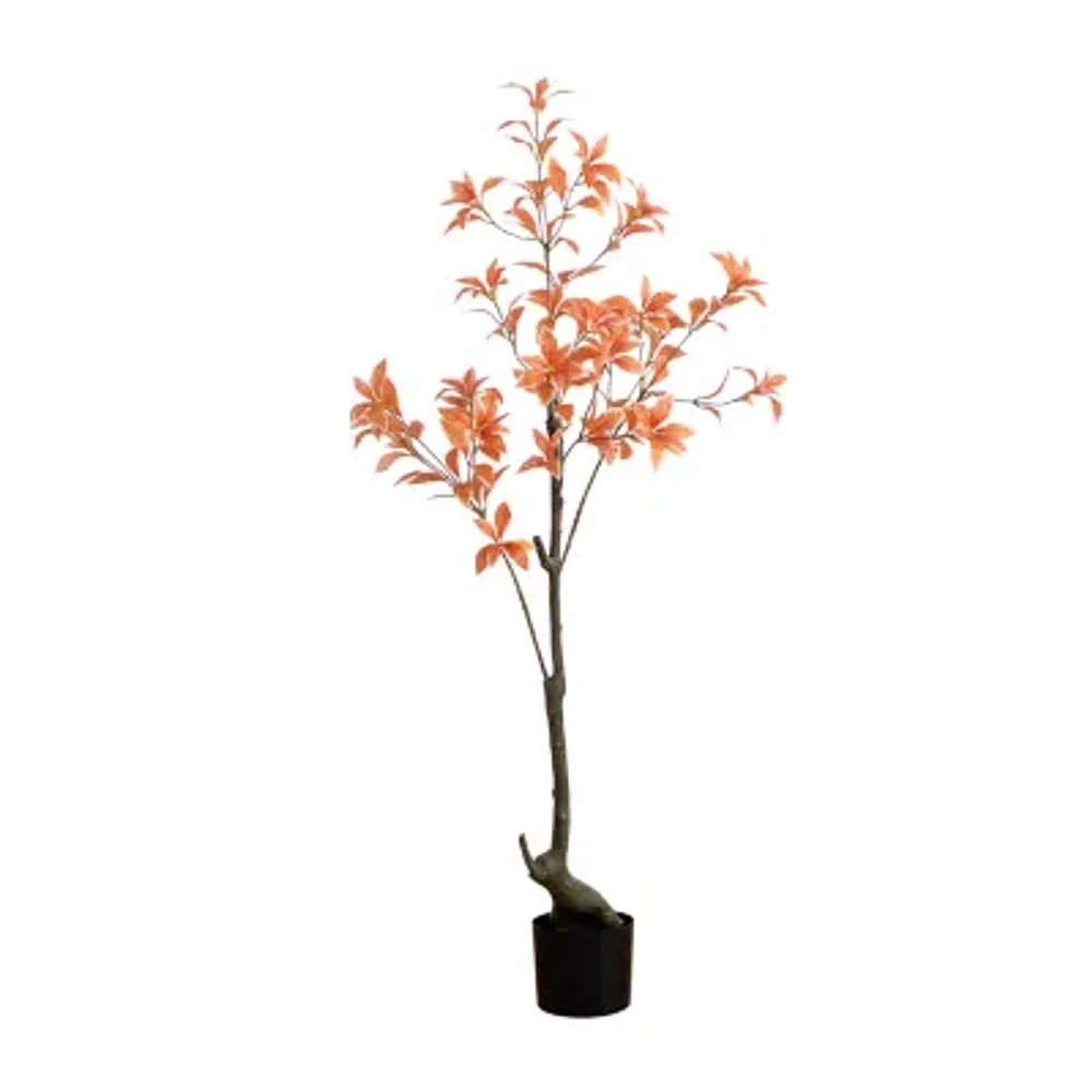 Nearly Natural 4.5' Orange Pieris Indoor Artificial Tree