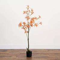 Nearly Natural 4.5' Orange Pieris Indoor Artificial Tree