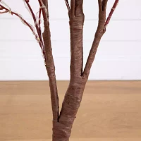 Nearly Natural 4' Orange Prelit Eucalyptus Artificial Tree