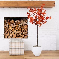 Nearly Natural 5' Orange Rustic Maple Indoor Artificial Tree