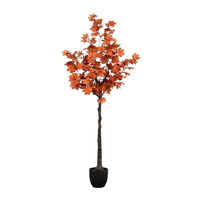 Nearly Natural 5' Orange Rustic Maple Artificial Tree