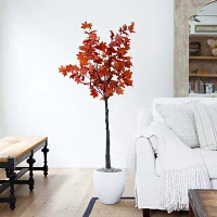 Nearly Natural 5' Orange Rustic Maple Indoor Artificial Tree