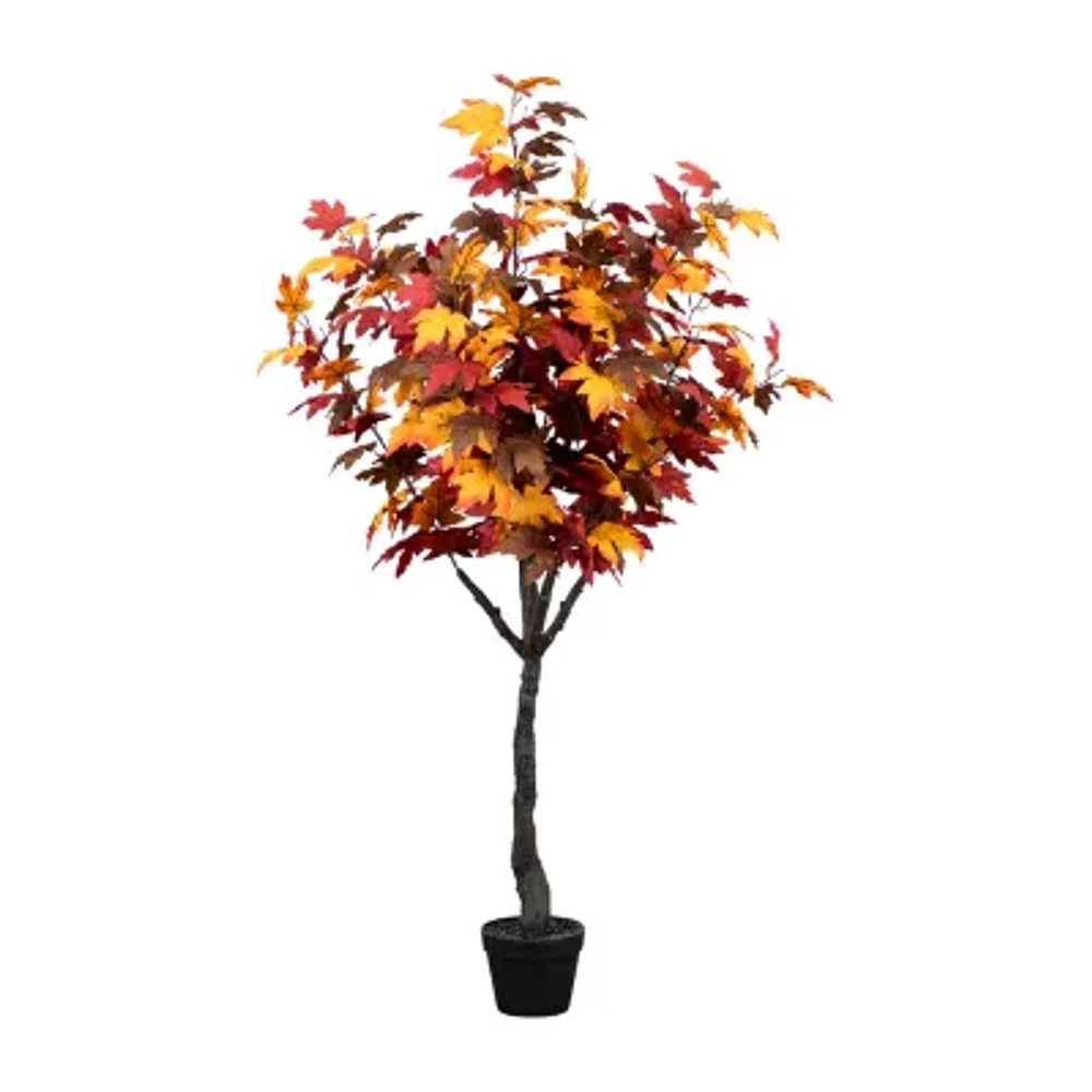 Nearly Natural 5' Orange Smoky Maple Indoor Artificial Tree