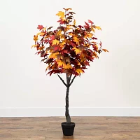 Nearly Natural 5' Orange Smoky Maple Indoor Artificial Tree