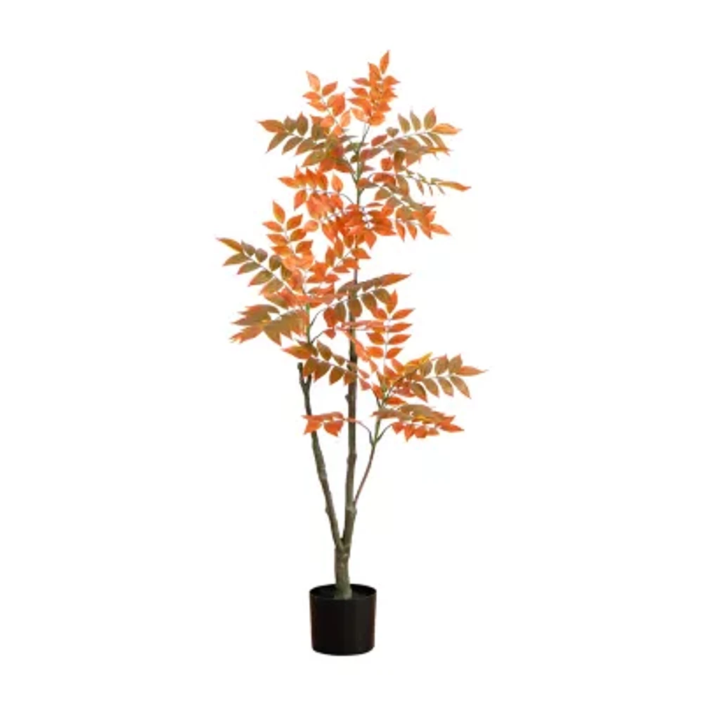 Nearly Natural 4' Orange Sumac Indoor Artificial Tree