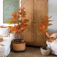 Nearly Natural 4' Orange Sumac Indoor Artificial Tree