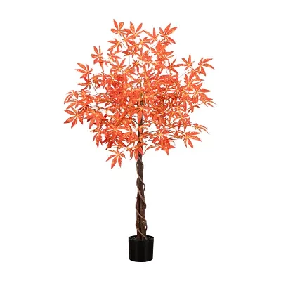 Nearly Natural 4' Orange Vibrant Maple Artificial Tree