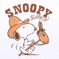 Juniors Cowboy Snoopy Boyfriend Tee Womens Crew Neck Short Sleeve Graphic T-Shirt