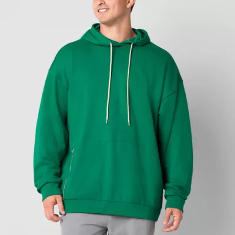 Xersion French Terry Mens Hooded Long Sleeve T-Shirt Big and Tall
