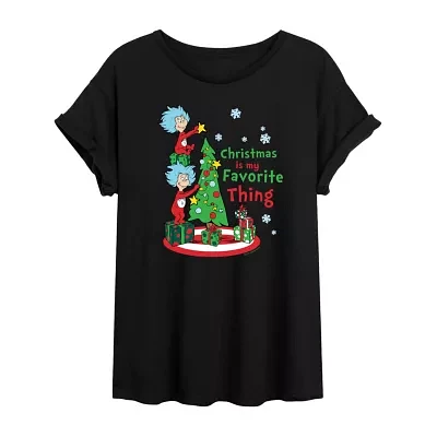 Juniors Thing 1 And 2 Favorite Tee Womens Crew Neck Short Sleeve Dr. Seuss Graphic T-Shirt