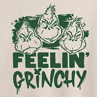 Juniors Feelin Grinchy Womens Crew Neck Short Sleeve Dr. Seuss Graphic T-Shirt