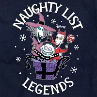 Juniors Tim Burton'S Nightmare Before Christmas Naughty List Legends Tee Womens Crew Neck Short Sleeve Graphic T-Shirt