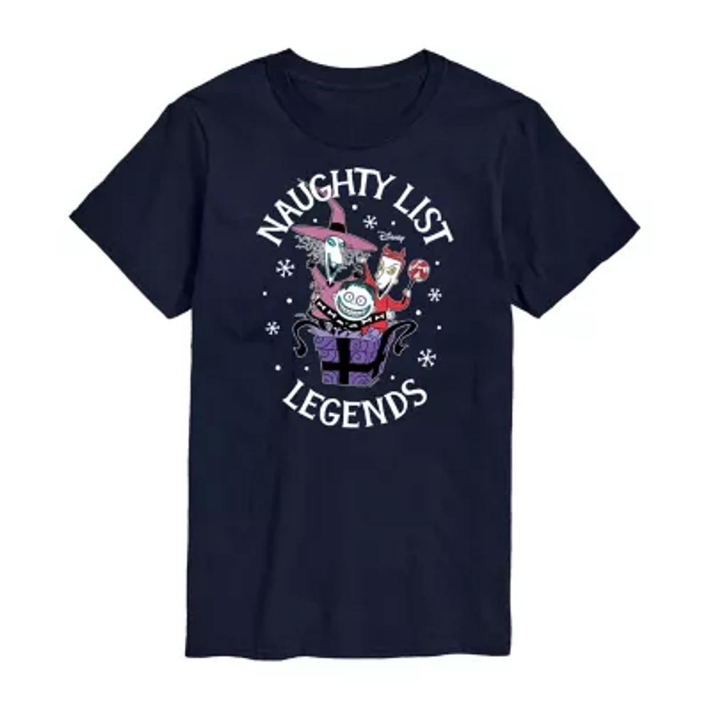 Juniors Tim Burton'S Nightmare Before Christmas Naughty List Legends Tee Womens Crew Neck Short Sleeve Graphic T-Shirt