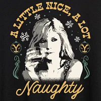 Juniors Yellowstone Beth Dutton Nice And Naughty Tee Womens Crew Neck Short Sleeve Graphic T-Shirt